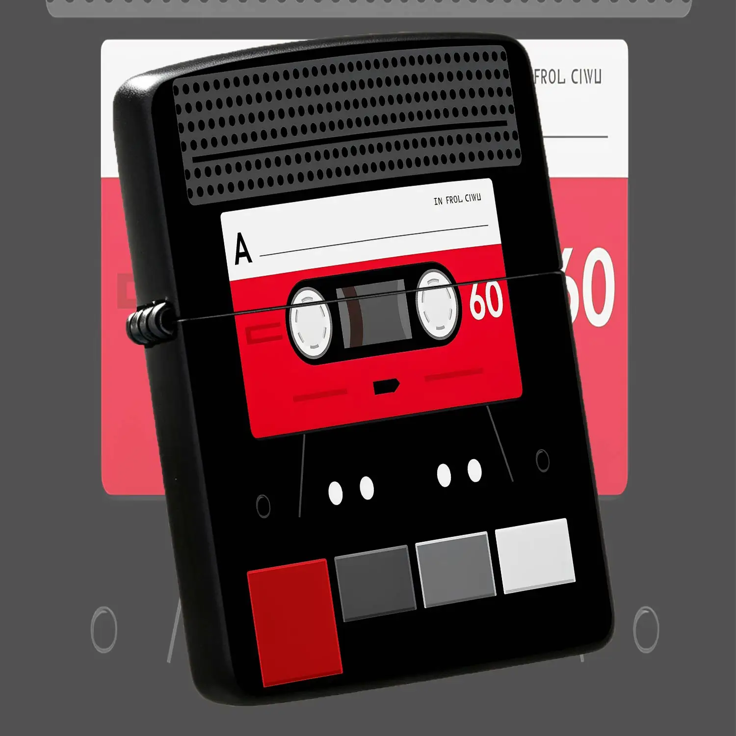 Retro Cassette Tape Pattern Lighter, Stylish Nostalgic Tape Art Design Portable Igniter, Sleek Decorative Pocket Accessory For Daily Use, Travel, Collection, Gifting, Multi-Scenario Practical Creative Ornament With Cool A Humorous And Inter