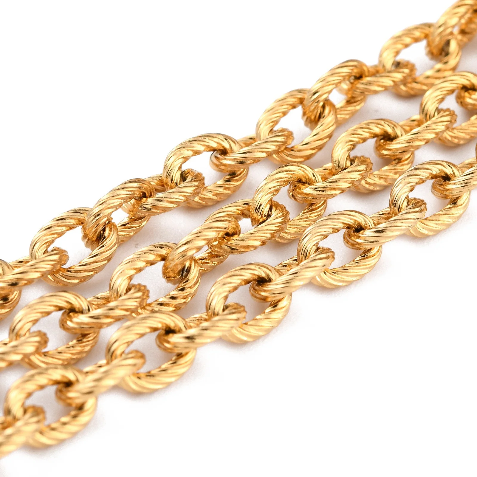 

10m/Roll Ion Plating(IP) 304 Stainless Steel Chains Unwelded with Spool Golden Color for Making DIY Jewelry Necklace Bracelet