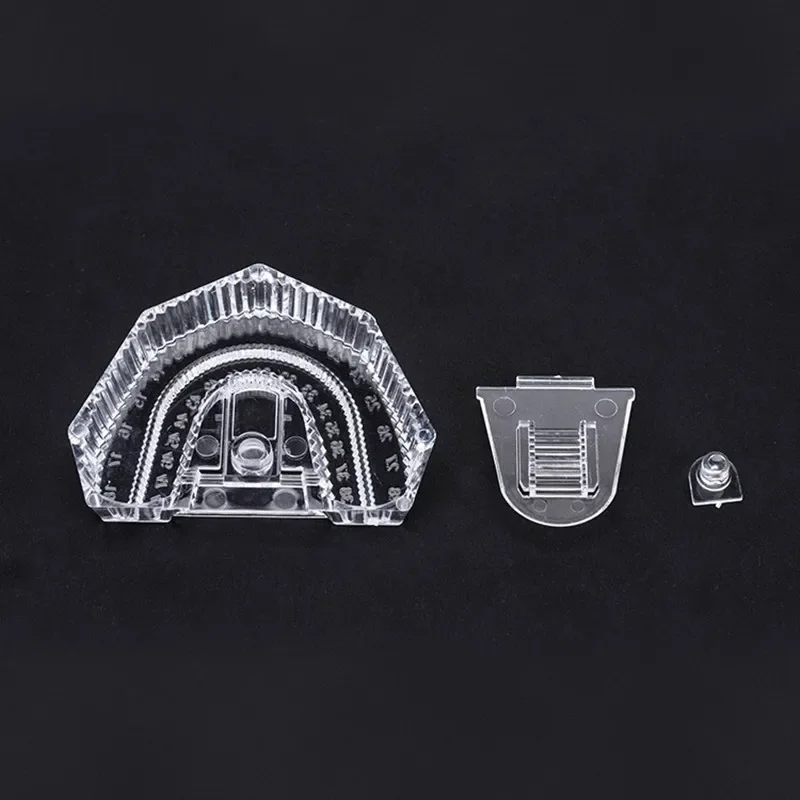 100 Pcs Disposable Plastic Dental Mold Base, Transparent Sectioned Denture Tray for Dental Lab & Clinic
