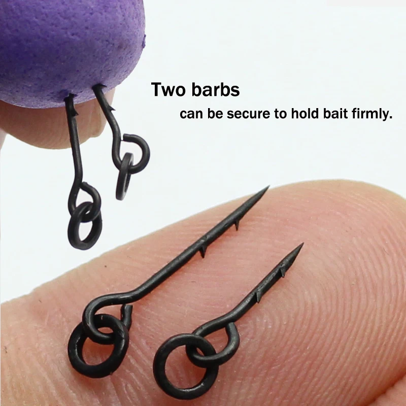 20PCS Metall Köder Spike Karpfen Angeln Zubehör Köder Stachel Boilies Pin mit Ring Mais Ronnie Haar Rig Karpfen Feeder angelgerät