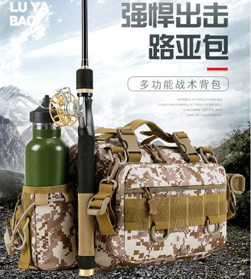 

Multifunctional Fishing Rod Bag Outdoor Shoulder Crossbody Bag Large Waist Pack Y441