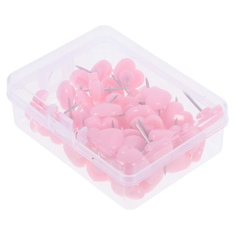 100 قطعة من مسامير دبوس القلب المعدنية المكررة مسامير الإبهام الجمالية للوحات الإعلانات والصور والملصقات للاستخدام المكتبي