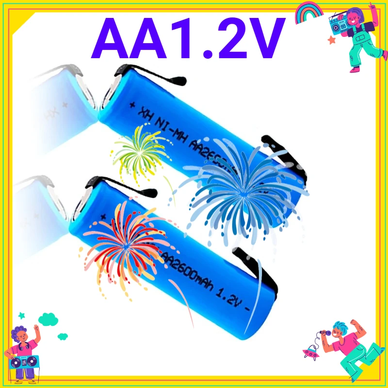 

Ni-MH Battery AA 1.2V 2600mah Rechargeable Battery with Solder Pins for DIY Electric Razor Toothbrush Toys