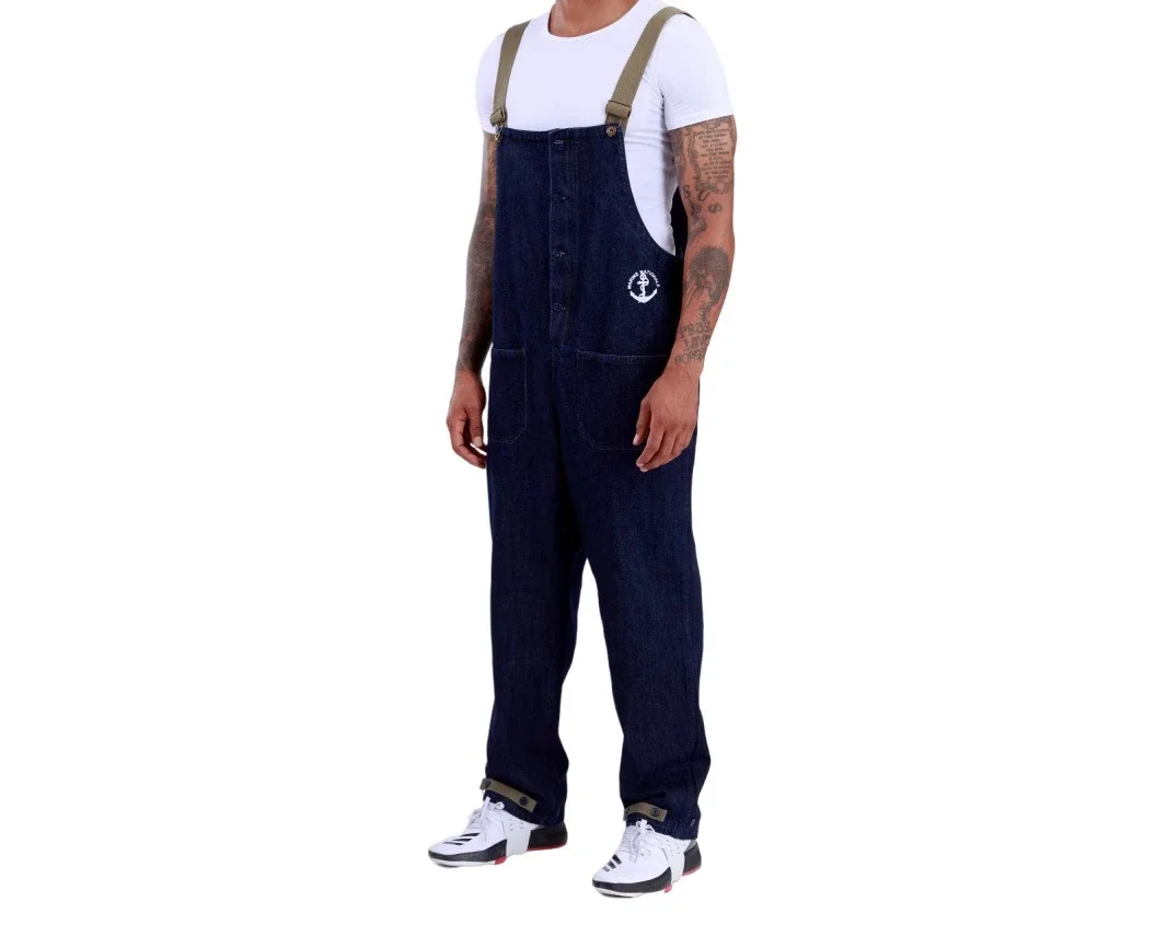 2026 American Retro Navy Deck Style Washed Selvedge Denim Straight Jeans, Spring Autumn Vintage Workwear Denim Pants
