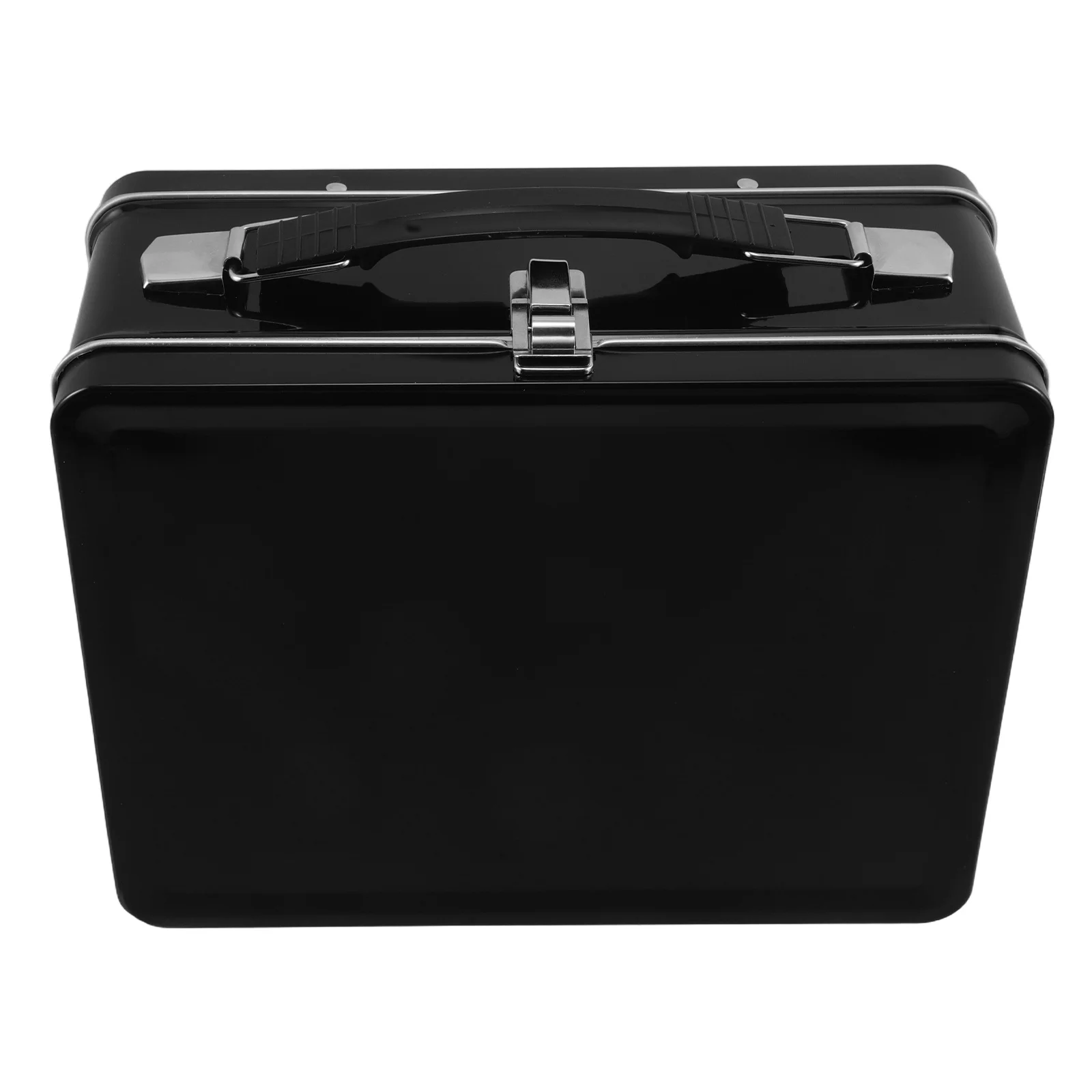 

Gift Storage Tin Box Black: Decorative Metal Box With Lock For Jewelry Cookies Cash Keepsake Vintage Storage Case Handle
