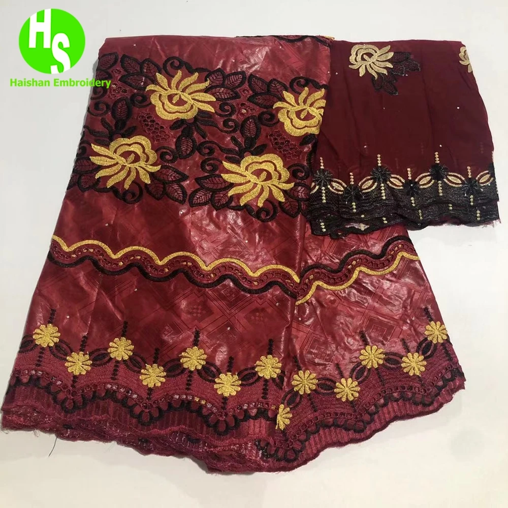 Original Bazin Riche Dress for African Women High Quality Bazin Riche Brode Fabric With Stones Embroidery Lace With Scarf Party