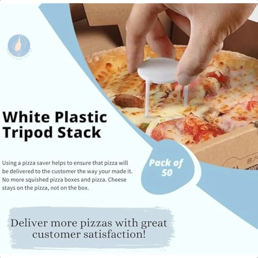 Angel's Peel Lounge Pizza Box Stack Pizza Saver Stand Pack van 50 witte plastic statiefstapel voor restaurantcontainer Catering B