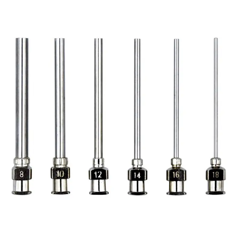 B23B 12 Pack Dispensing Needle Set, 1.97Inch Stainless Steel Blunt Tip Luer Lock 8, 10, 12, 14, 16, 18 Gauge.