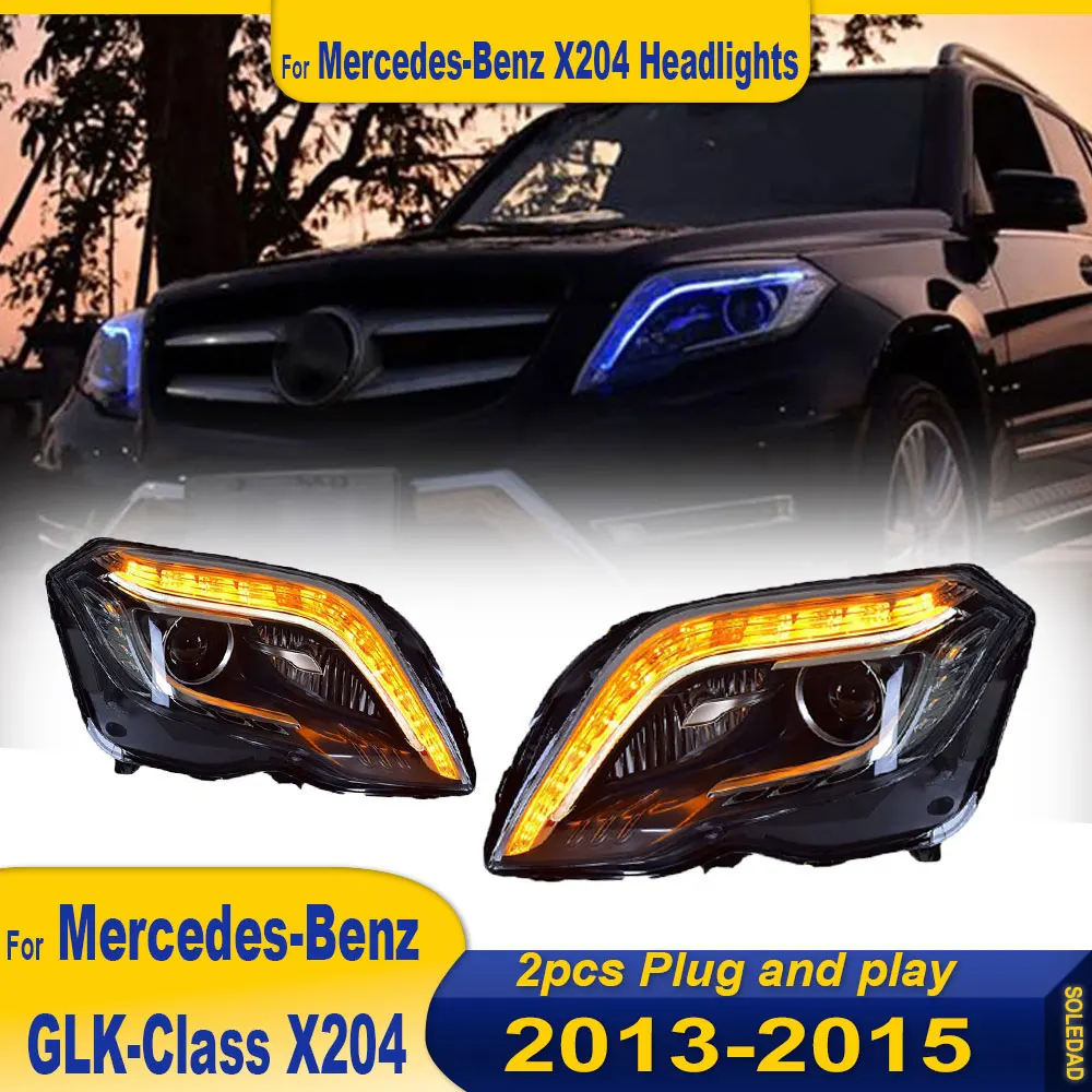 Car Styling HeadLamp for Benz GLK260 Headlights 2013 2014 2015 X204 GLK300 LED Headlight LED DRL Hid Bi Xenon Auto Accessories