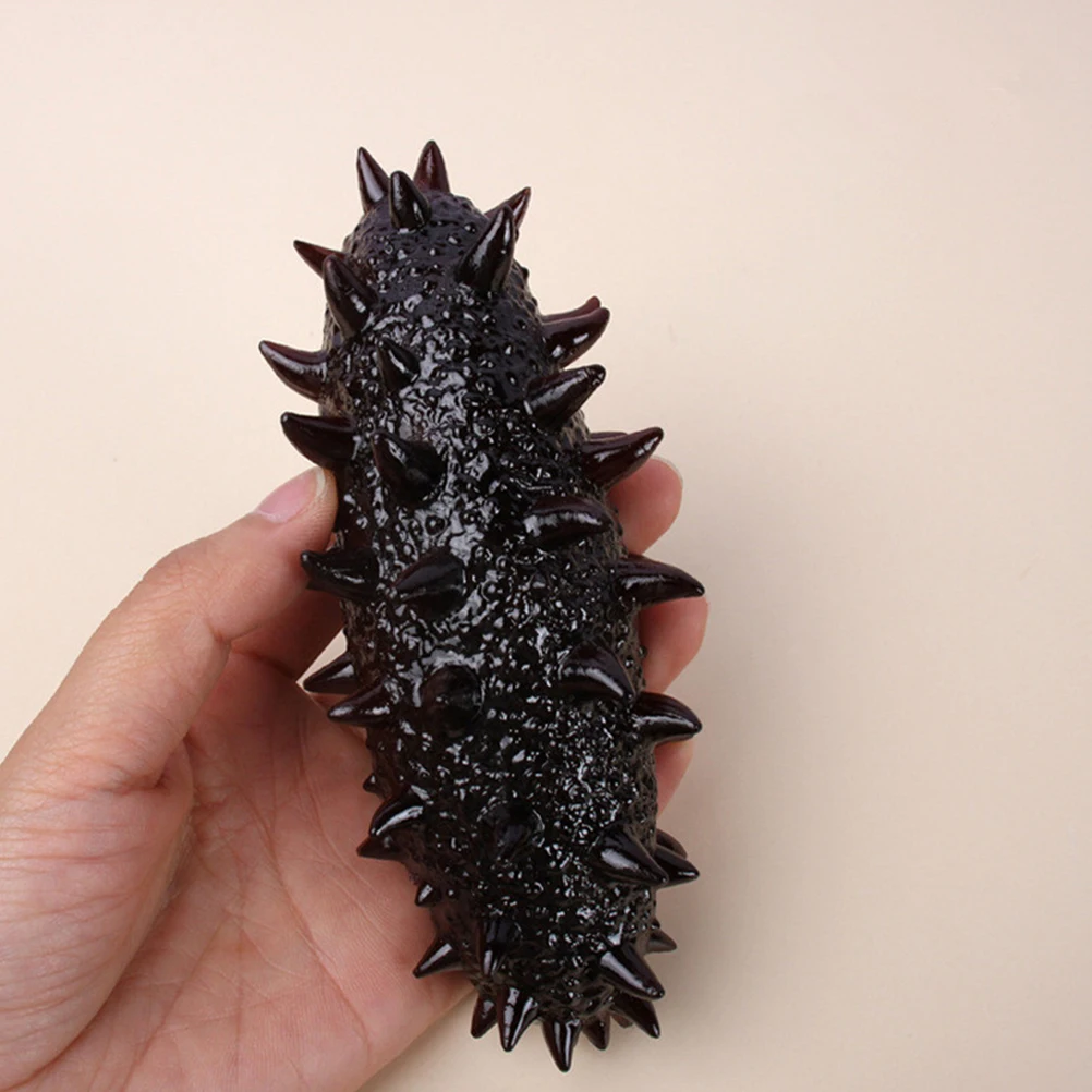 

2 Pcs Artificial Sea Cucumber Models Lifelike Food Props Black PVC Material Decorative Sea Slug Figurines Simulation Seafood