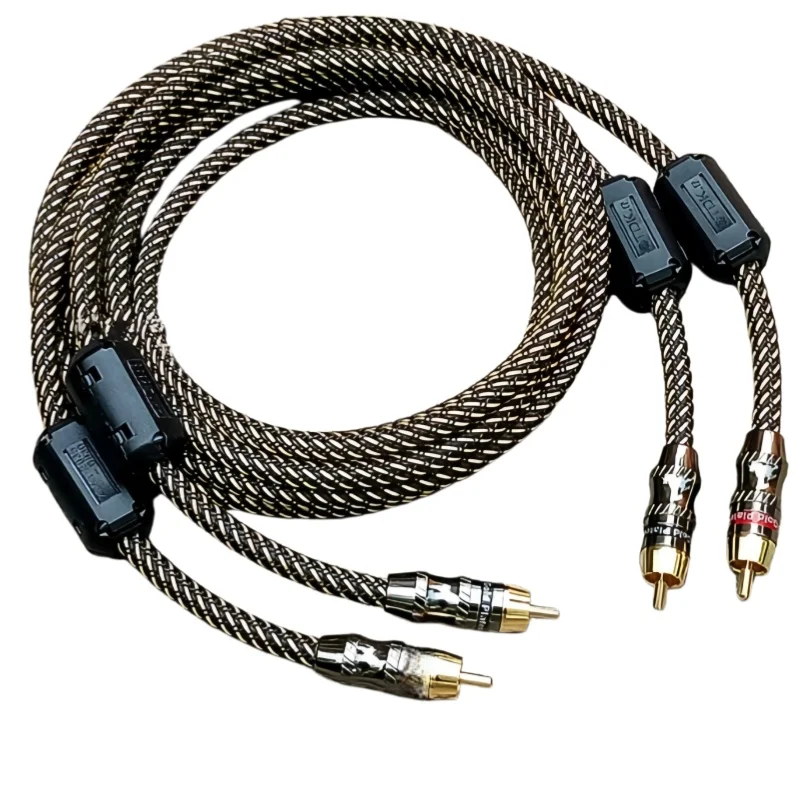 Two-to-two high shielding pure copper double RCA Lotus CD signal audio cable car-mounted power amplifier audio connection cable