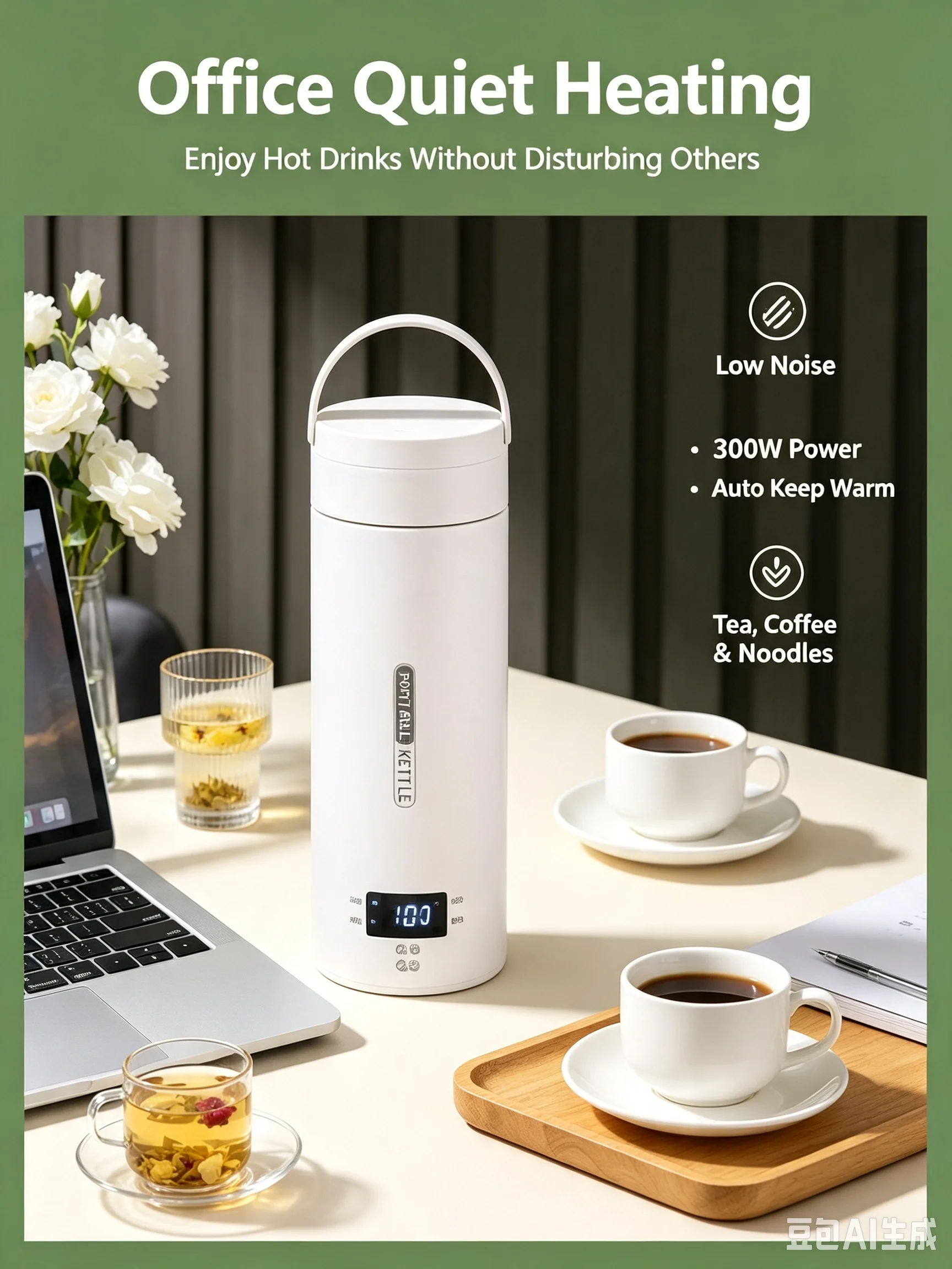 Portable Travel Kettle - Portable Travel Electric Kettle, 4 Temperature