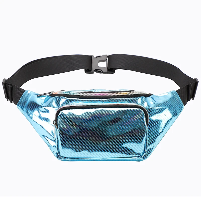 TINYAT Women's Rainbow Stripes Waist Bag Two Pockets Waterproof Adjustable Straps Crossbody Bag Leisure Cycling Hiking Chest Bag