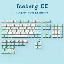 Kit de touches ISO allemand pour clavier mécanique, PBT, XDA, Matcha, Iceberg, pavé de embaupour aucun commutateur MX, GMK67, DE personnalisé