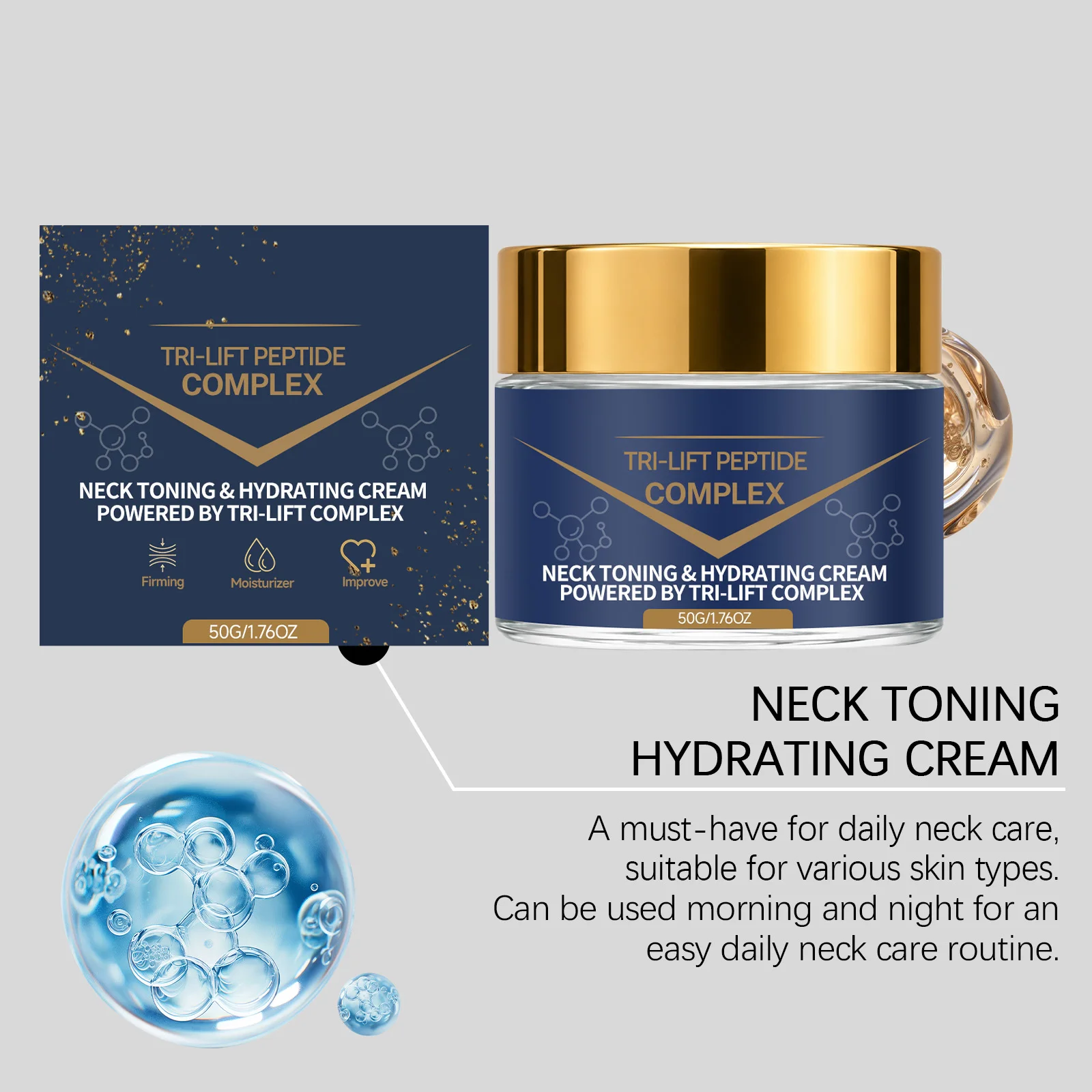 Neck Firming Cream Improves Uneven Skin Tone Reduce Fine Neckline Tighten Sagging Remove Wrinkle Brighten Nourishing Lifting