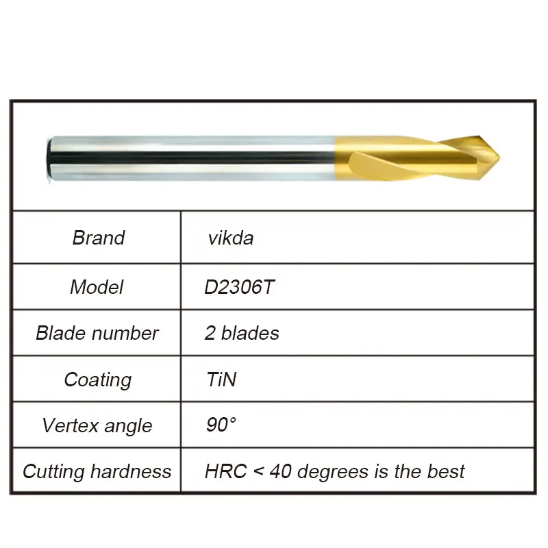 VIKDA Long Life M42 HSS punta da trapano centrale rivestita di stagno per trapano per smussatura del foro di centraggio del punto di alluminio cina