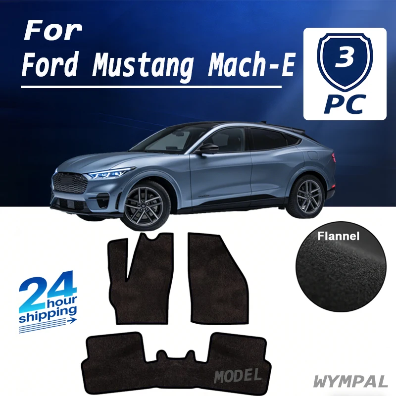 

Flannel Car Floor Mats Carpet Rugs For Ford Mustang Mach-E2021-Present Anti-slip Stylish Odorless Flame retardant