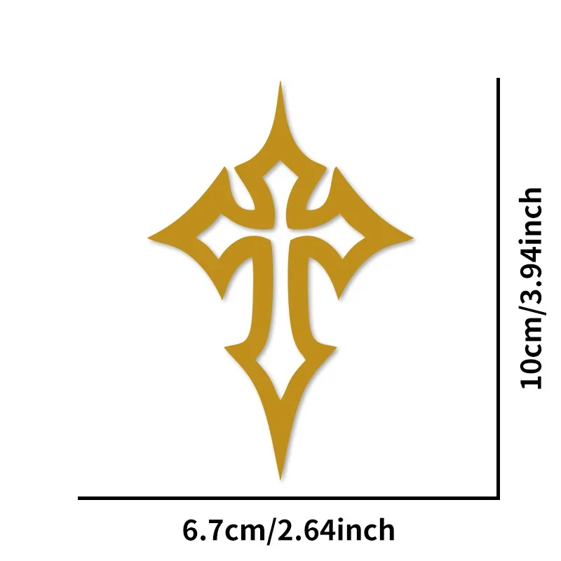1PC Gothic Cross Car Sticker, Eye - Catching Art Design, Fashionable Auto Decor Accessory
