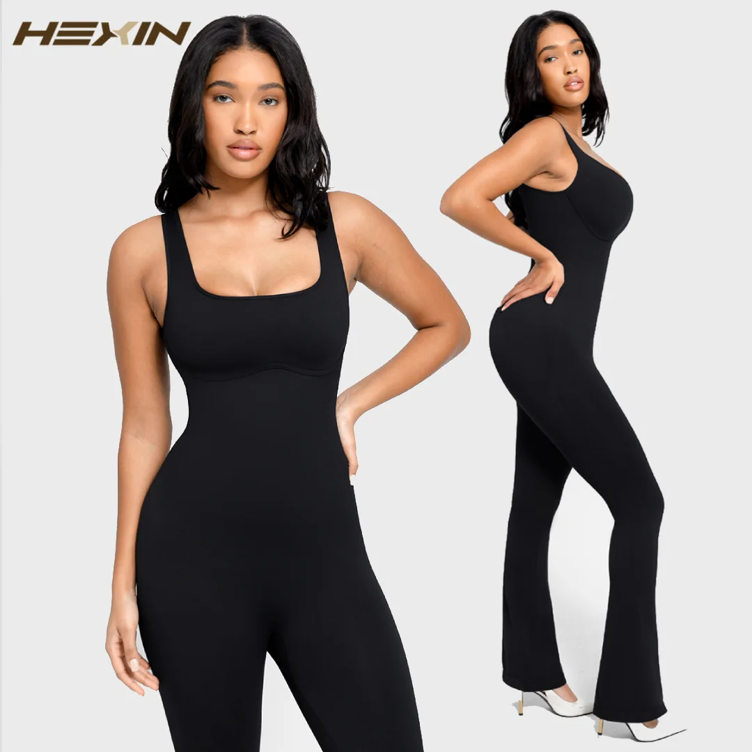 

Seamless Square Neck U-Back Flared Sexy Jumpsuit Slimming Outwear Seamless Shaping Tummy Control Shapewear Slim Jumpsuit