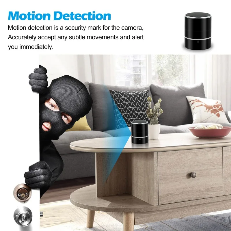 Mini Cameras Bluetooth Speaker Wireless Hidden WiFi Cameras Surveillance 240° Viewing Angle Full Hd 1080P Home Security Monitor