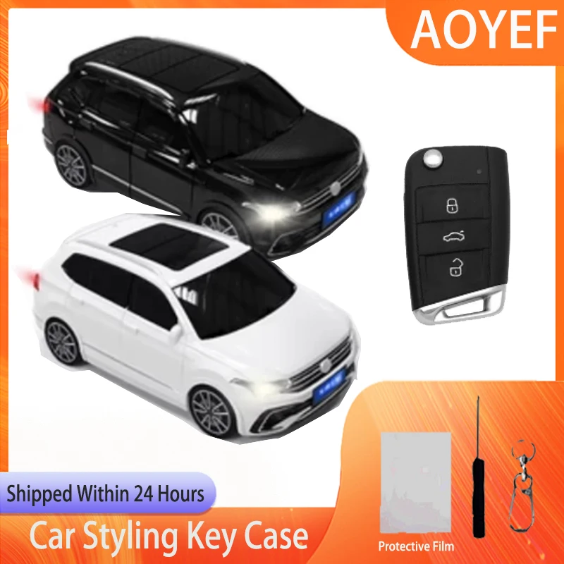 For VW Tiguan Car Model Key Case for MK7 VII Tiguan MK2 Polo Skoda Octavia A7 Kodiaq Seat Ateca Leon Car Key Cover Fob Keychain