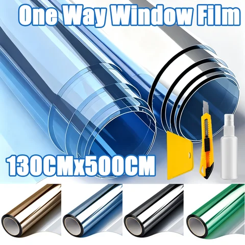 Anti Look Window Vinyl Glass Privacy Film One Way Mirror Stickers UV Blocking Tint Foil Non-Adhesive Polarized Window Film