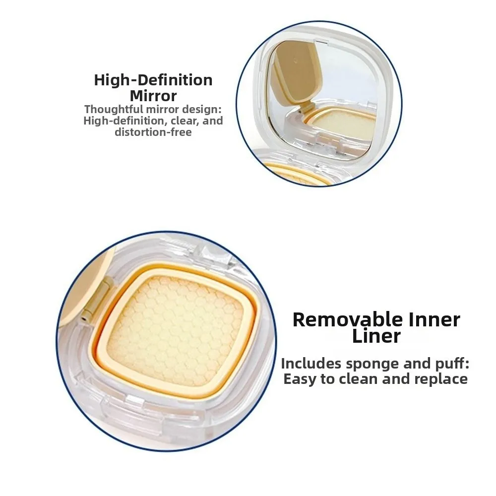 15g Leere Luftpolster Box Mit Puff Tragbare Kosmetik Behälter Spiegel Mit Pulver Schwamm Make-Up Fall Für BB Creme Foundation
