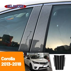 For Toyota Corolla 2013-2018 2014 2015 2016 2017 Carbon Fiber Window Door Column Deal B C Pillar Post Cover Trim Sticker
