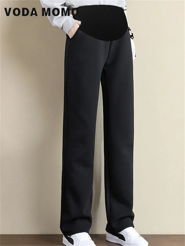 

Women High Waist Cotton Fleece Loose Female Wide Leg Pants Warm Autumn Winter Plush Thick Pants Cashmere Solid Versatile Trouser