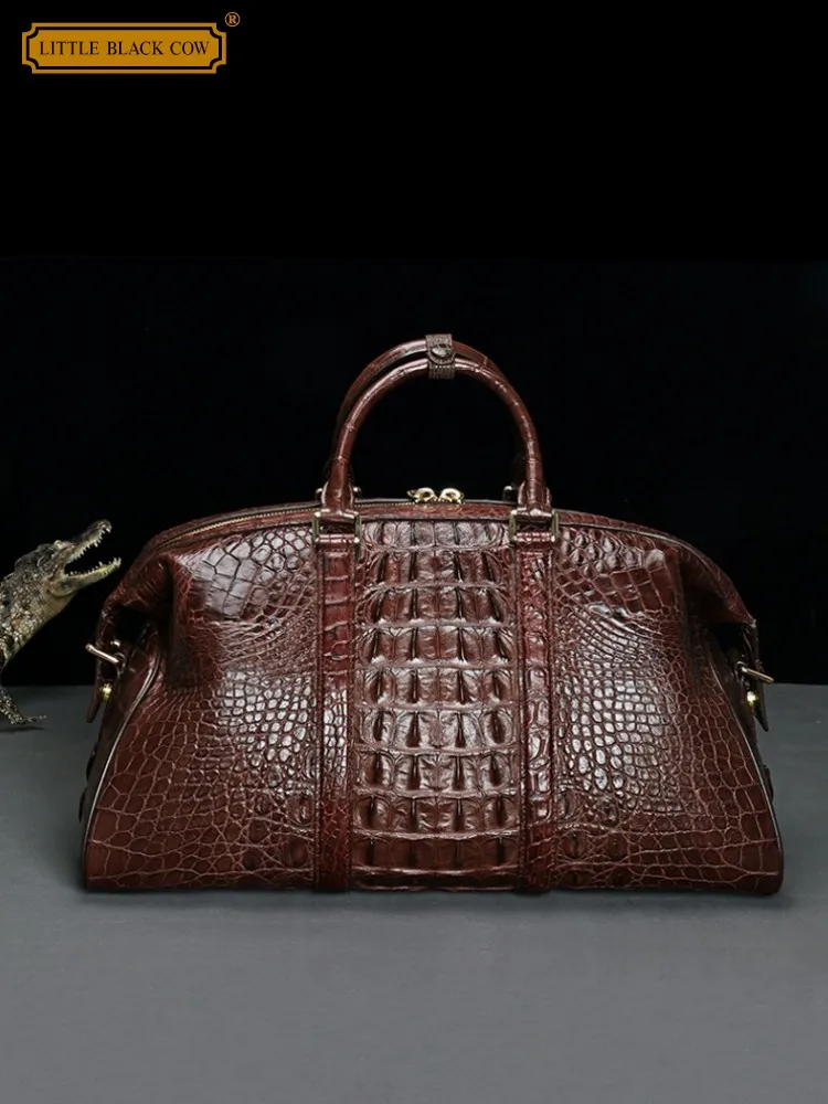 

Outdoor Mens Women New Designer Genuine Leather Crocodile leather Totes Handbag Fashion Zipper Large Casual Retro Capacity Bags