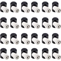 24Sets Essential Oil Roller Inserts Kit Stainless Steel Roller Balls and Black Bottle Cap for 5~15ml Essential Oils Cosmetics