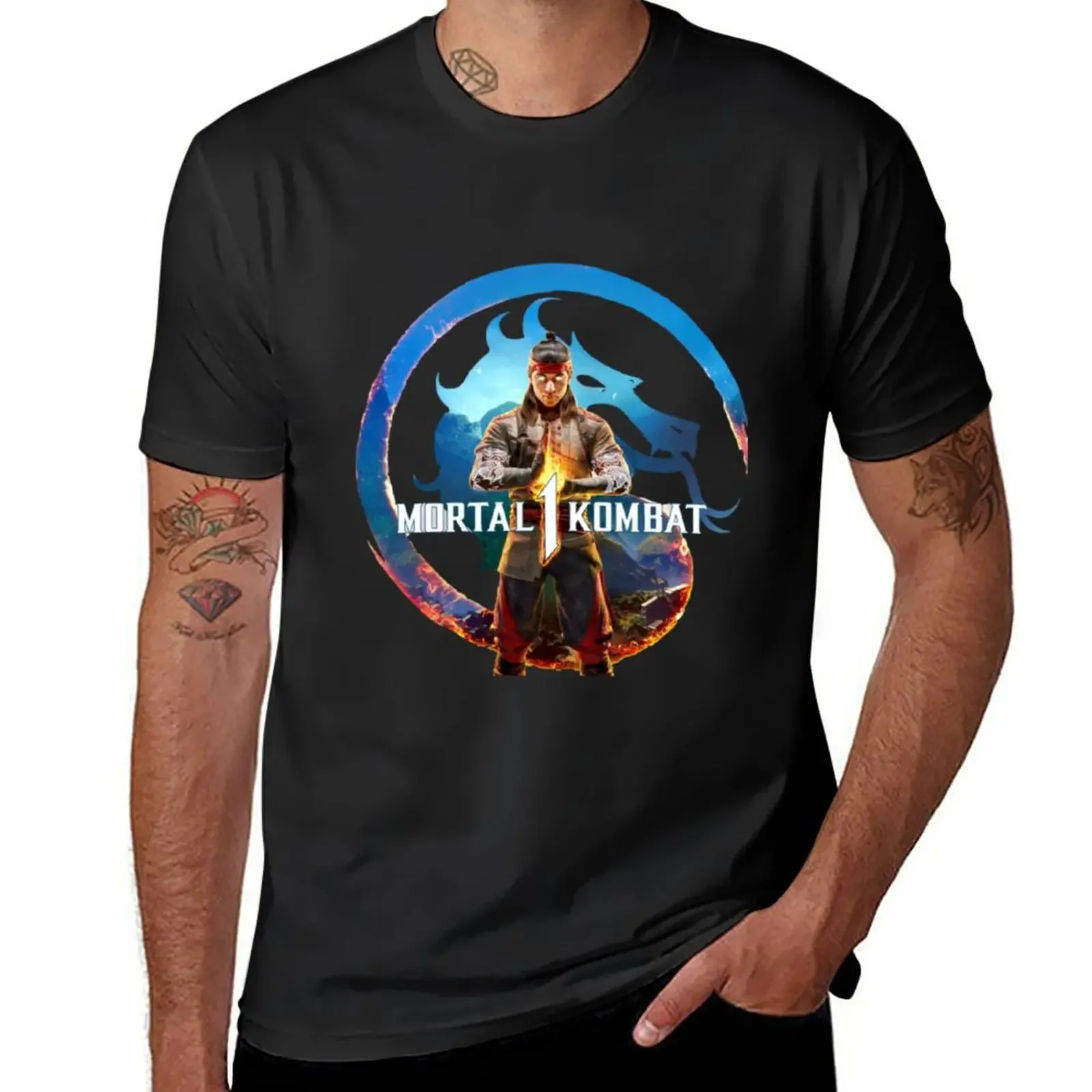 Plus size oversized t shirts tees men clothes New mortal kombat 1 promo T-Shirt men clothing oversized harajuku graphic summer