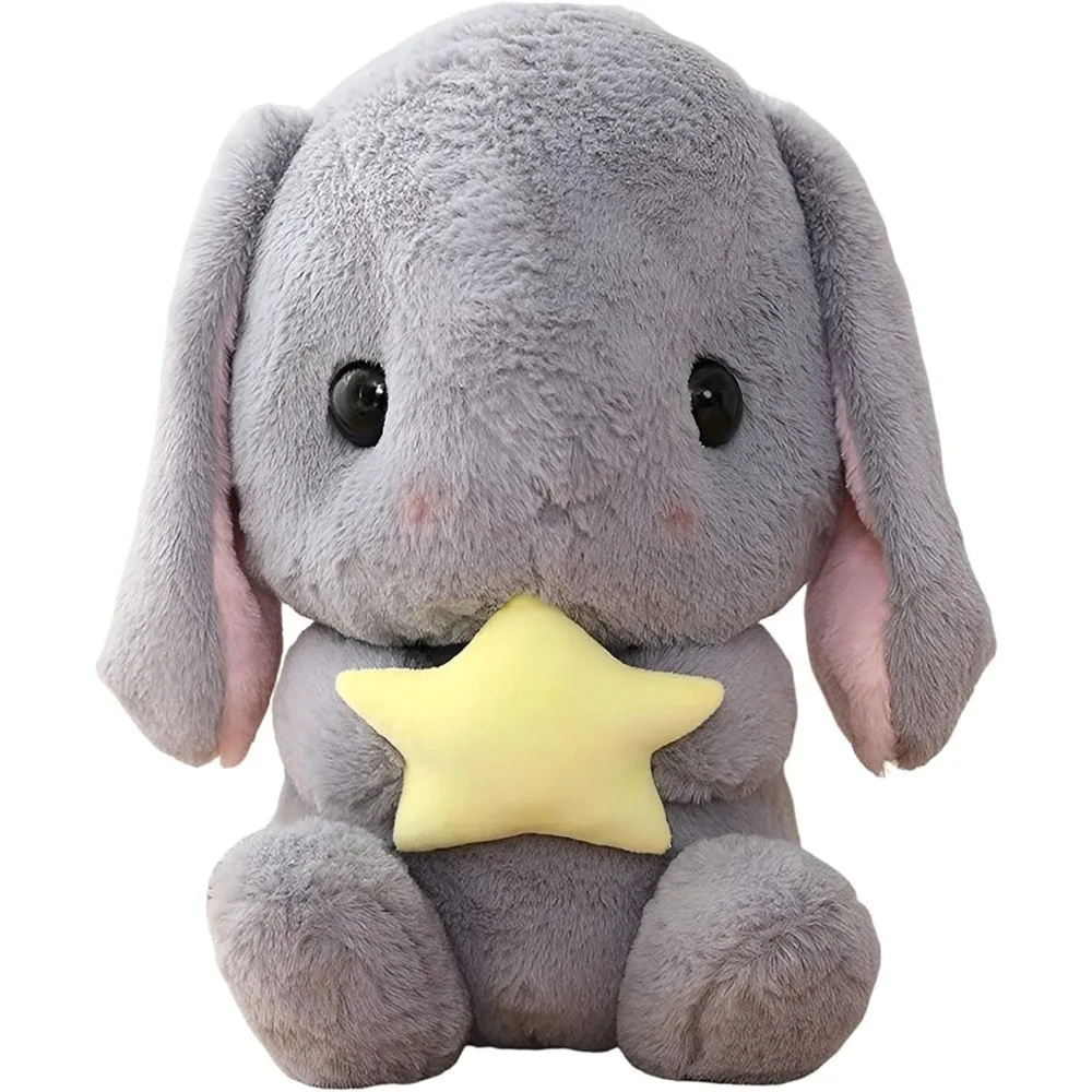 

Пасхальный белый кролик, мягкие игрушки-кролики с морковью, мягкие, милые и реалистичные длинноушанные стоячие розовые плюшевые игрушки