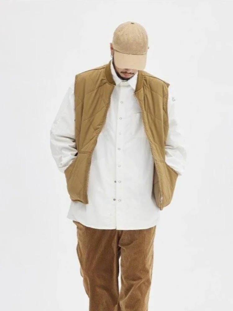 

Мужской клетчатый жилет, осенне-зимний приталенный хлопковый пиджак, модная азиатская уличная одежда для многослойной повседневной одежды ​