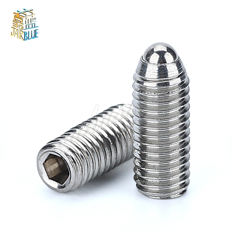 2/10X M3 M4 M5 M6 M8 M10 M12 Black Grade 12.9 304 stainless steel Hex Socket Allen Spring Ball Plunger Grub Point Set Screw Bolt