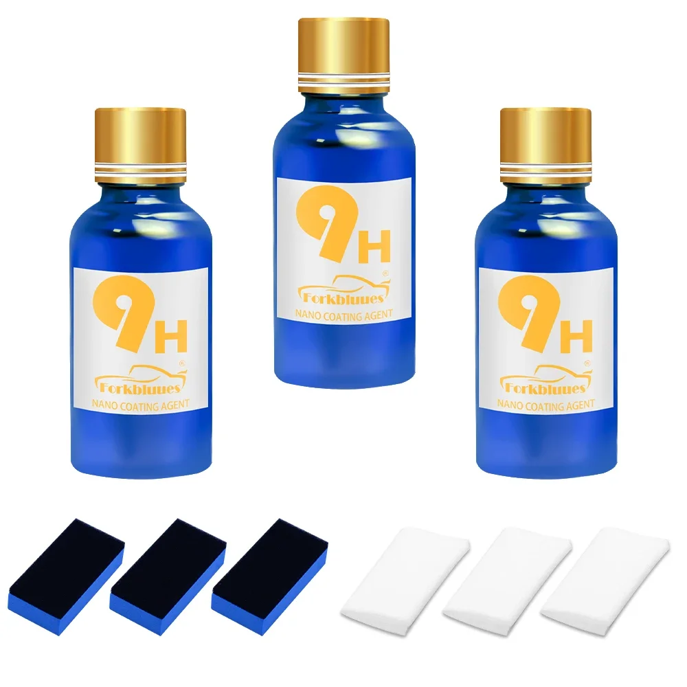 

3PCS 9H Car Liquid Ceramic Coat Super Hydrophobic Glass Coating Set Polysiloxane and Nano materials Ceramics For Cars