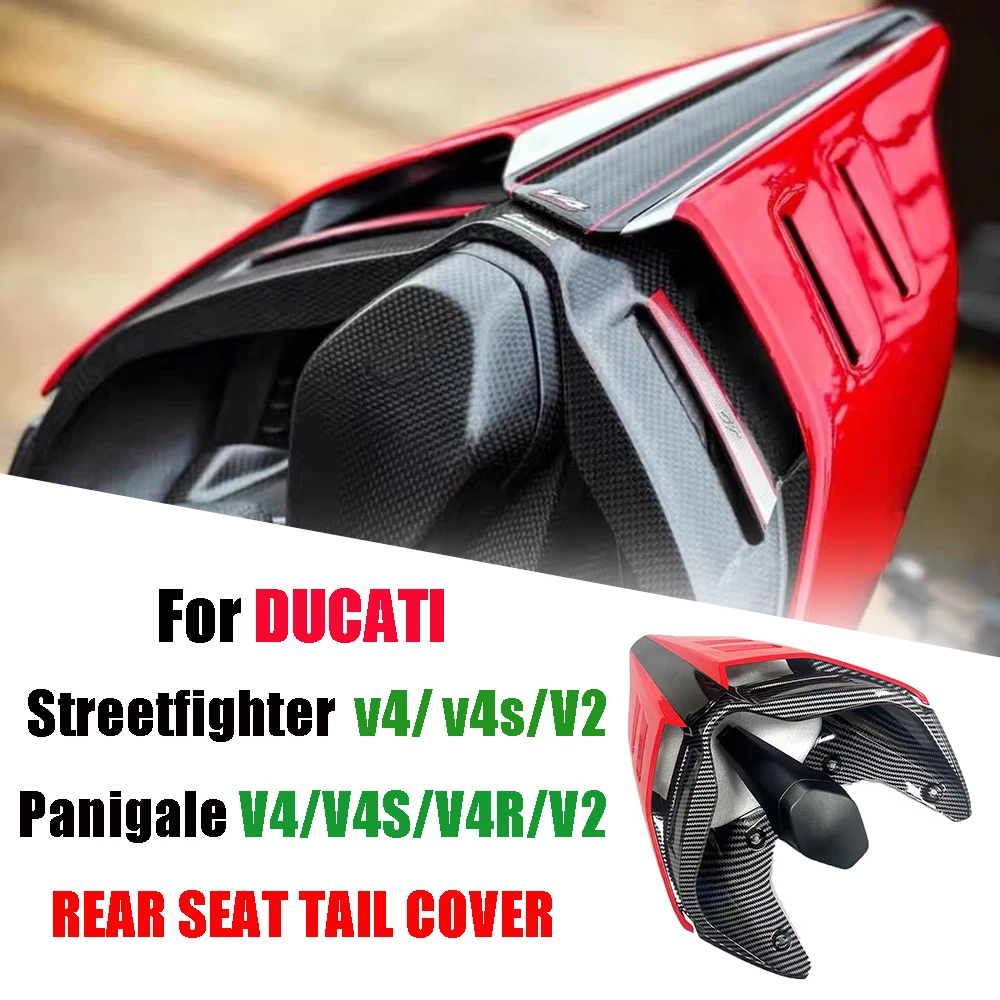 New ABS Carbon Fiber Tail Section Rear Seat Cover Upper Fairing For Ducati V2 V4 V4S V4R Streetfighter V4 V2 Rear Hump Cowl Cap