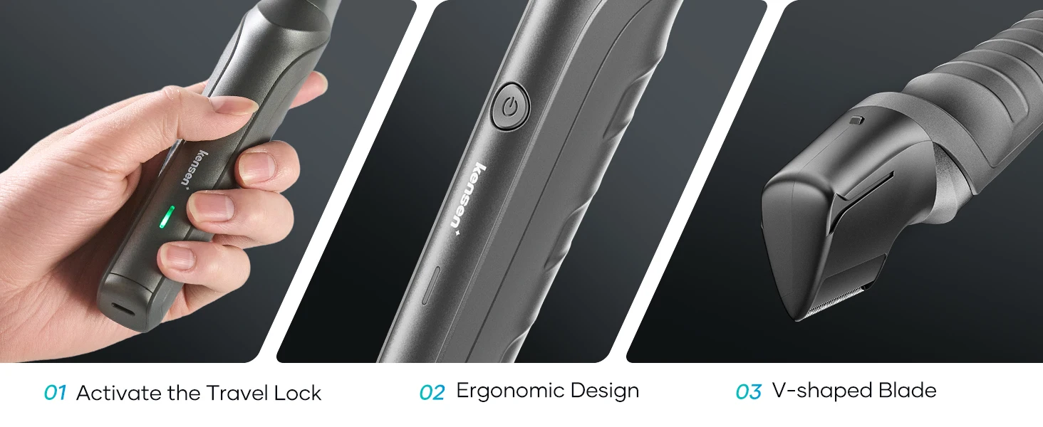 Kensen S6 Elektrischer Haarschneider für Männer, Body Groomer Clipper, IPX5, wasserdicht, tragbar, Leistengegend, Schamhaarschneider, Rasierer für Friseur – Detail 2