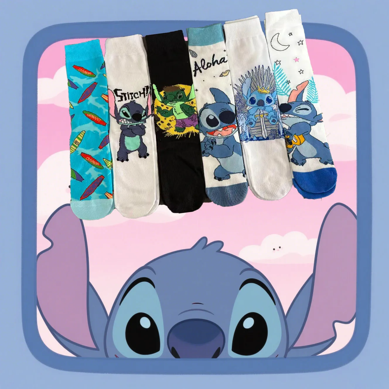 

1/3/6 пар носков до колена с героями мультфильмов, унисекс