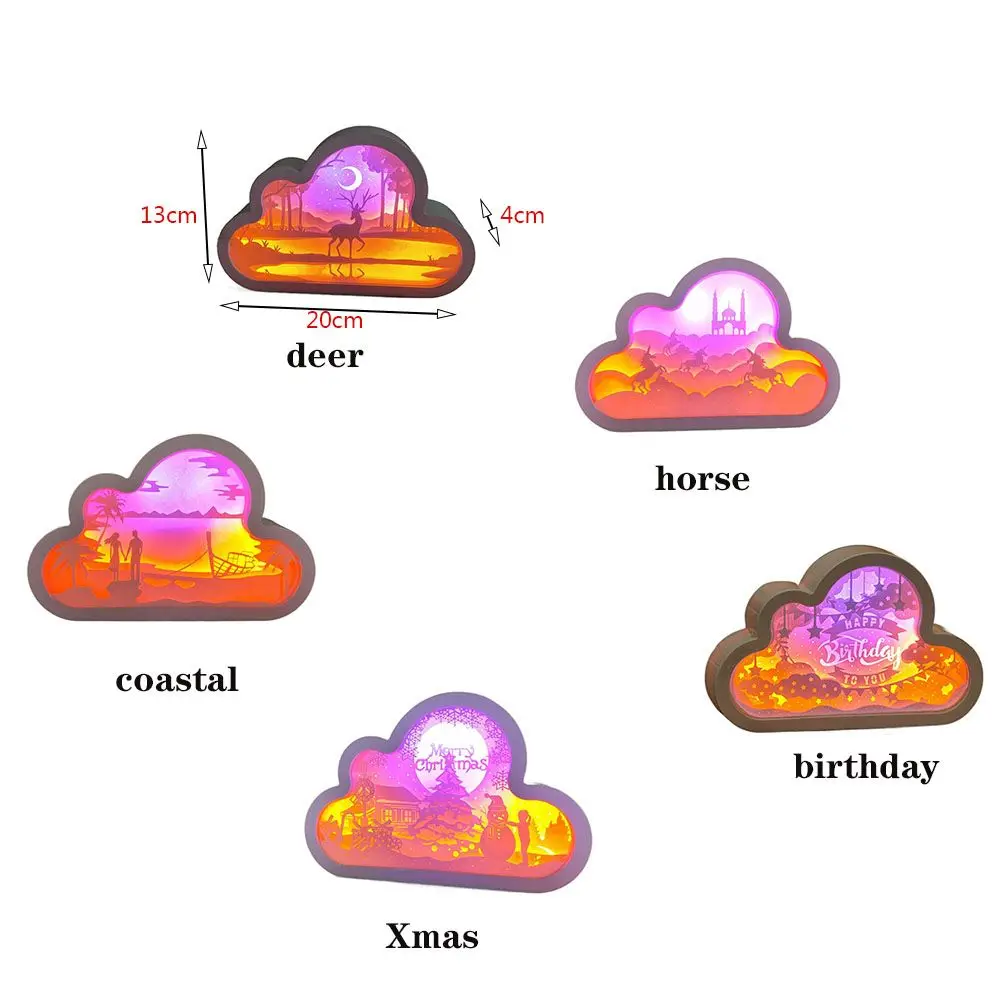 Schattige Wolk Vorm Warme Kleurrijke Slaapkamer Tafellamp Creatieve 3d Laag Vermogen Decoratieve Nachtverlichting