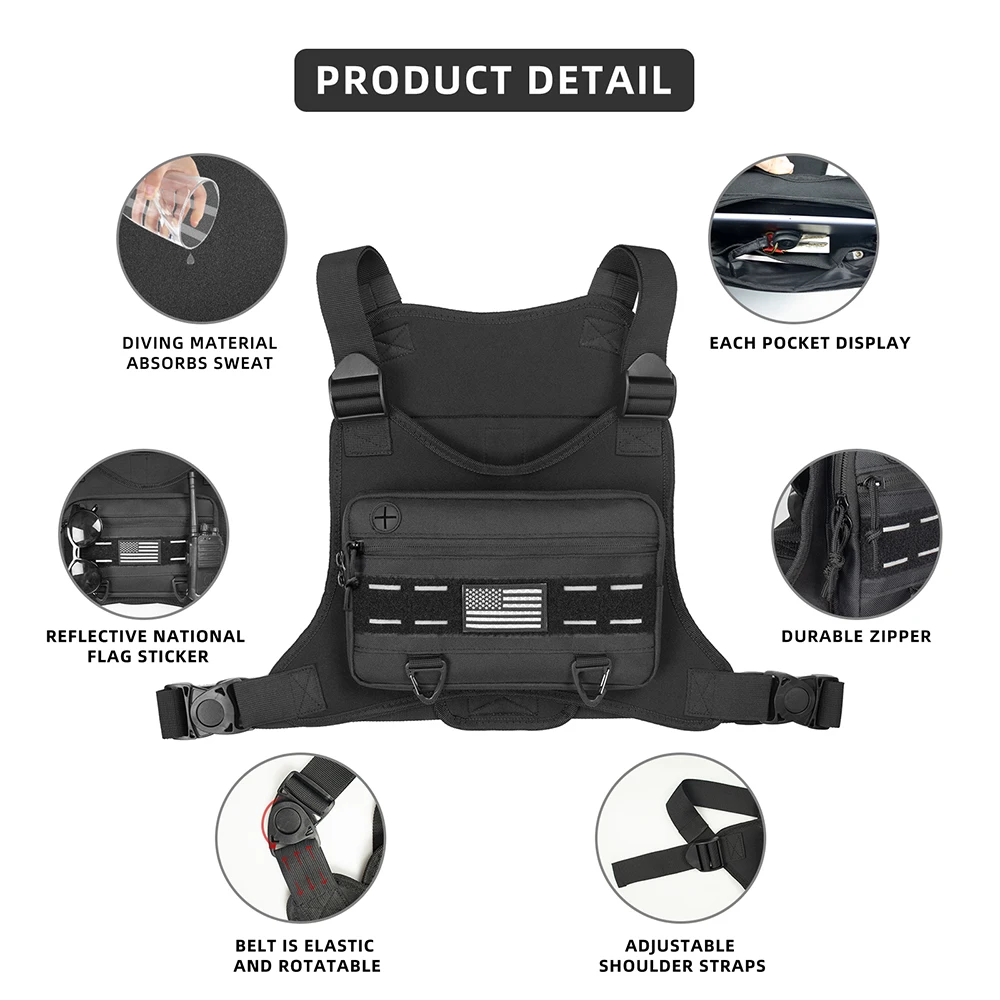 Chest Bag Men's One Shoulder Crossbody Bag Large Capacity Outdoor Sports And Leisure Fashion Small Shoulder Bag Large Capacit view 4