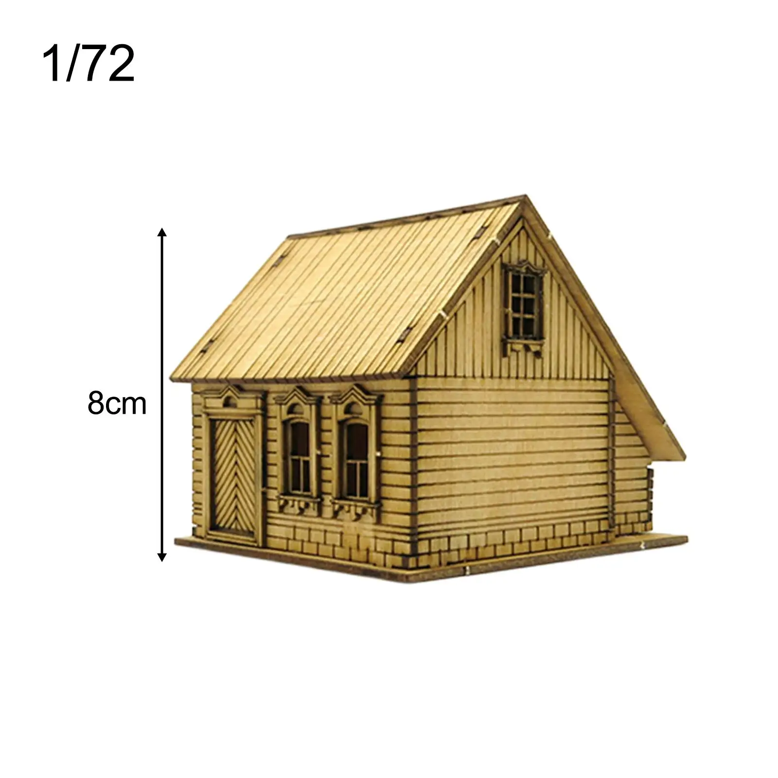 1/72 ฉากสถาปัตยกรรมบ้านไม้ขนาดเล็กสําหรับการตกแต่งอุปกรณ์เสริมฉากสงคราม