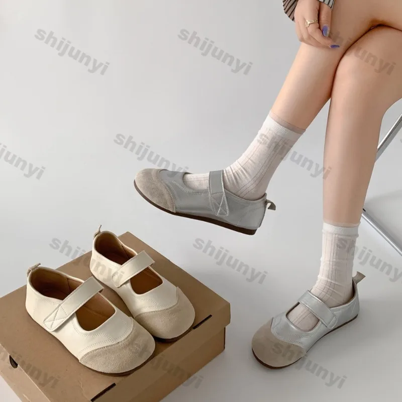 

Женская обувь Мэри Джейн, новинка лета 2024, модная легкая винтажная обувь на плоской подошве, удобная нескользящая роскошная повседневная обувь на мягкой подошве