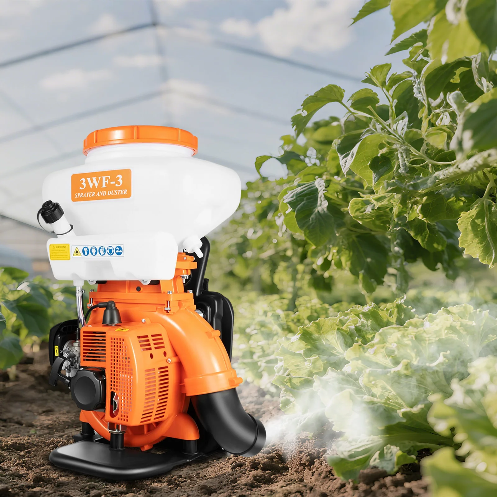2.13kW Gas Backpack Sprayer, 41.5CC Power Mist Duster Sprayer for Agriculture, Portable Pesticide Disinfectant Fertilizer Sprayer