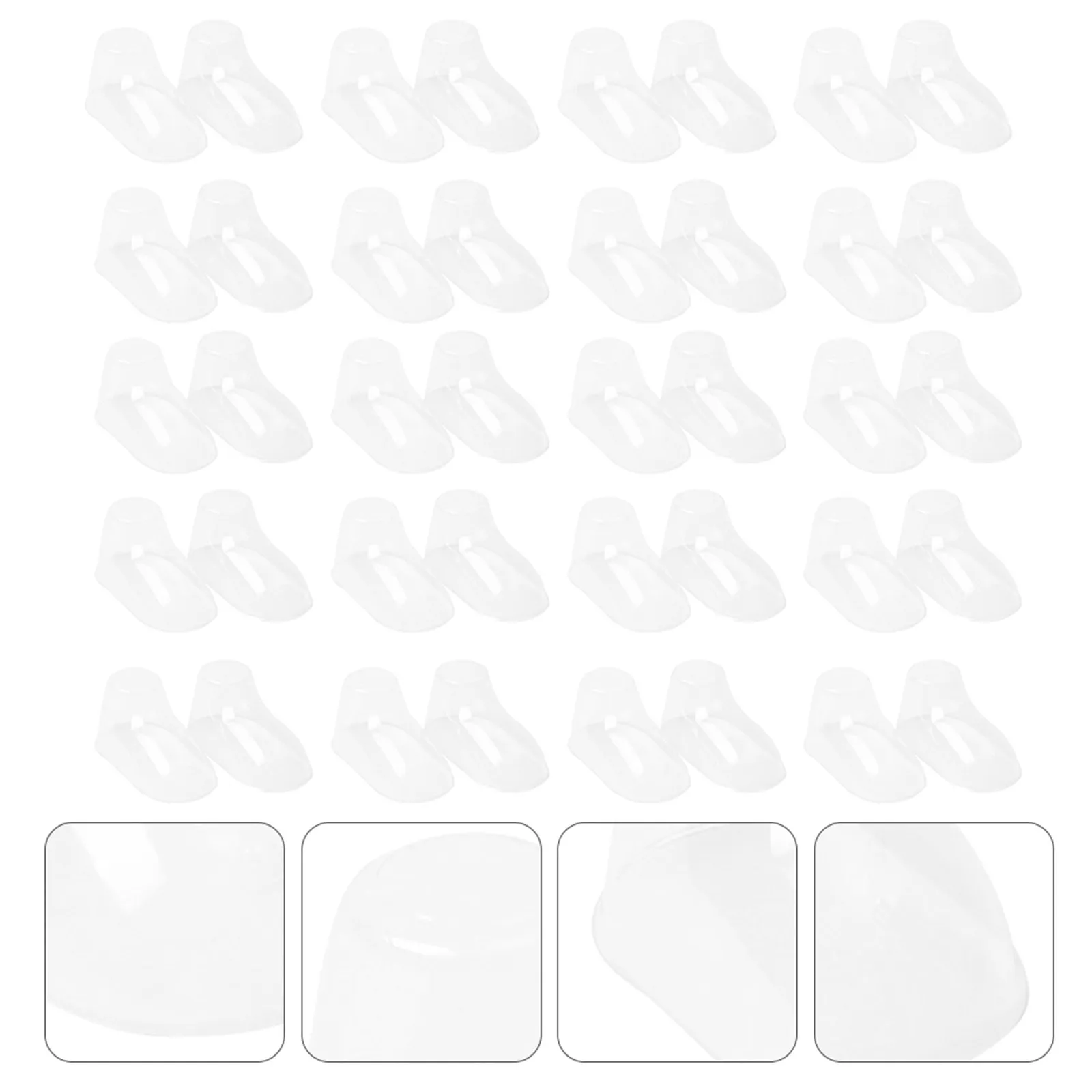 

100 шт. прозрачных держателей для детских носков и пинеток, подставки для демонстрации детской обуви, тонкая работа