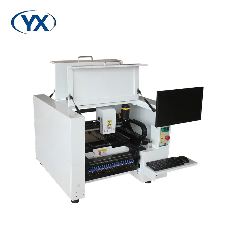Automatic LED PCB Mounting Machine SMT380 In-line Desktop Assembly for SMD IC Chip Bulb Production