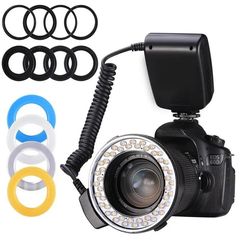 RF-550D Ring Flash Light LED Macro Fill Light for Camera Lens Photography Studio Portrait Close-up Shooting Accessories