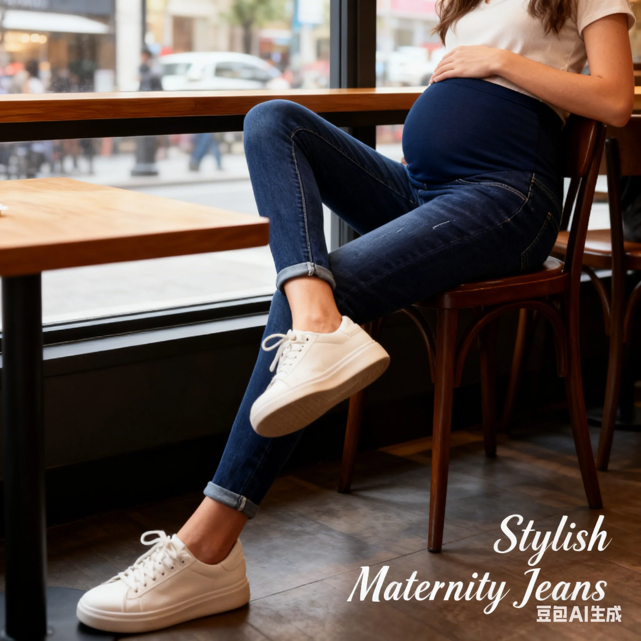 High Waist Maternity Jeans Autumn Winter Elastic Butt Lifting Stretch Pants For Pregnant Women Hot Sale