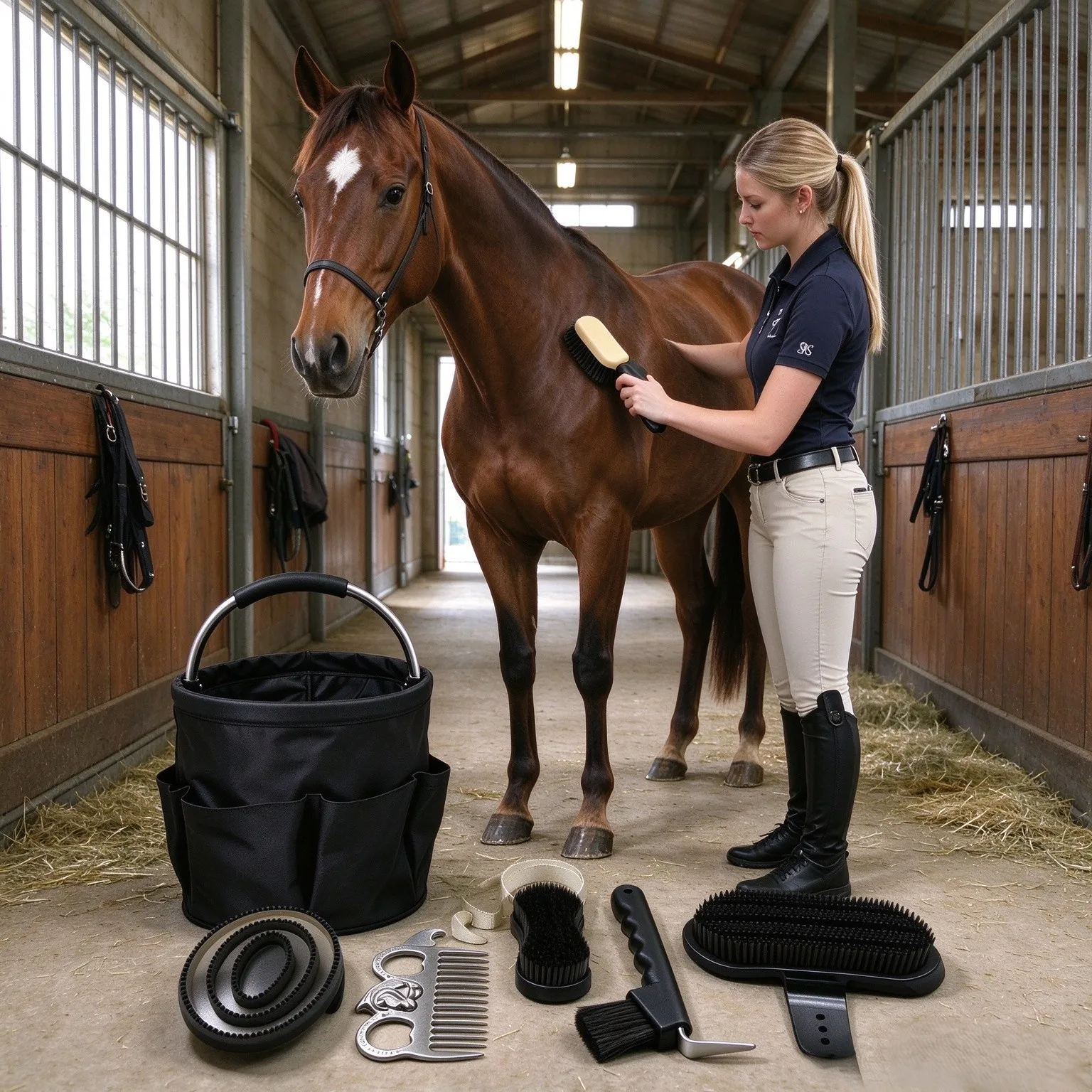 kit-de-toilettage-pour-chevaux-12-pieces-ensemble-de-brosses-et-de-peignes-pour-l’entretien-des-chevaux-seau-de-rangement-pliable-outils-de-nettoyage-pour-chevaux