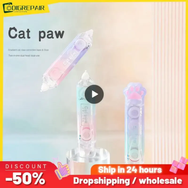 Pegatina de planificación en forma de corazón de placer de corrección de doble punta, función Dual, fácil de usar, bonito diseño de gato de doble cara